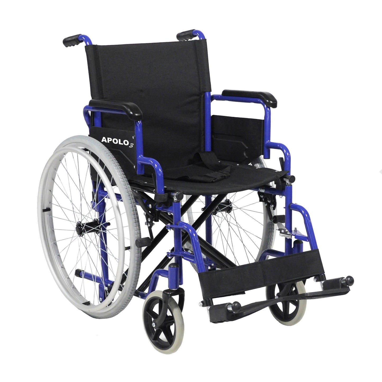 Apolo 3, silla de ruedas plegable de acero.