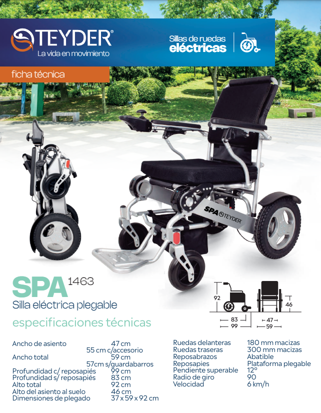 Silla ruedas electrica Spa Pro Teyder 250W