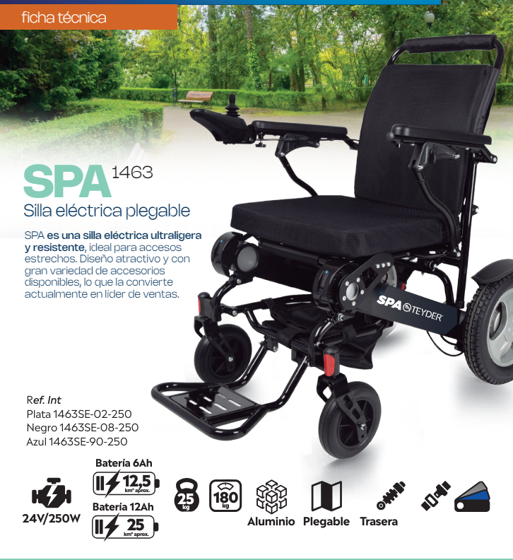 Silla ruedas electrica Spa Pro Teyder 250W