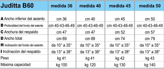 Juditta, basculante y reclinable.