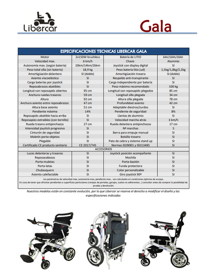 Silla de ruedas electrica Libercar Gala